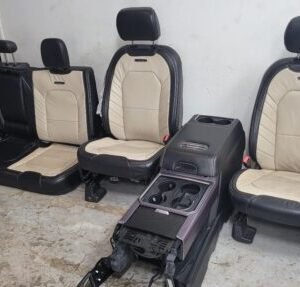 2017–2022 Ford F-250 F-350 Super Duty Limited Crew Cab Black & Gray Leather Front & Rear Seats (OEM)